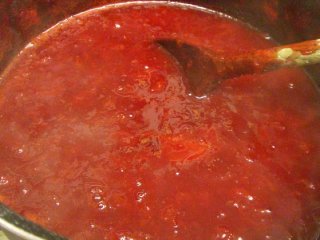Making plum jam - boiled fruit Making plum jam - boiled fruit