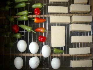 cold smoking cheese, eggs and chillis