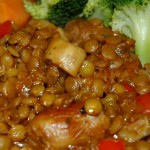 sausage and lentil casserole with veg
