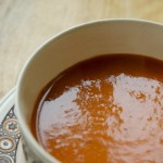 tomato soup with chorizo and beans